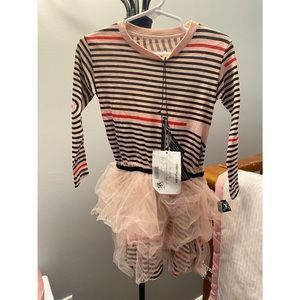 nununu spiral tulle dress powder pink